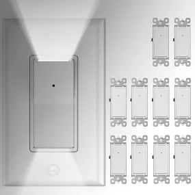 10 Pack 3 Way Wall Light Switch With Led Night Light 15Amp 120/277Volt Decora