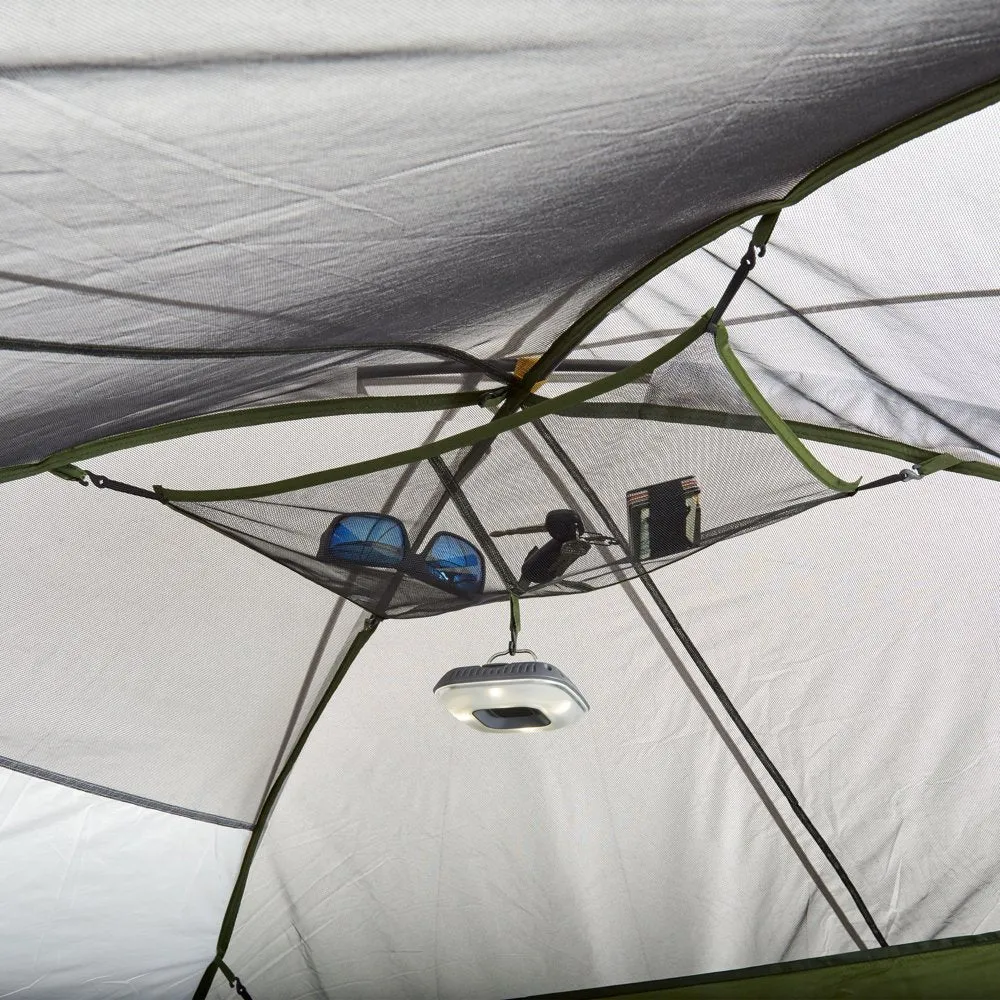 10-Person, 3-Room, Hybrid Dome Tent, Off-White / Green, with Full Fly, Weight 26 Lbs. 6 oz.