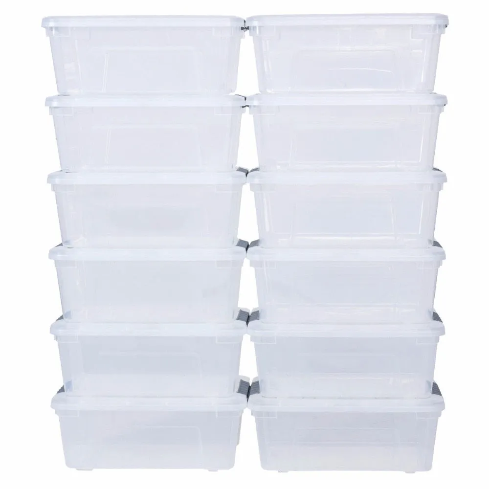 12 Pack 156 Quart 144 Liter Latch Stack Storage Box Tubs Bins Latches Handles