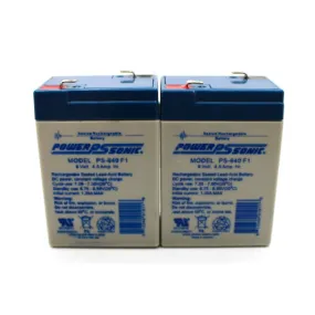 2 Pack Power-Sonic 6VDC 4.5Ah Sealed Rechargeable Lead Acid Batteries PS-640 F1