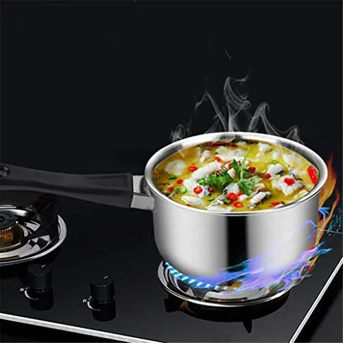 6 Piece Stainless Steel Cooking Pot & Pan Sets Cookware Set Kitchen Safe Saucepan Casserole Pan Glass Lid Pans