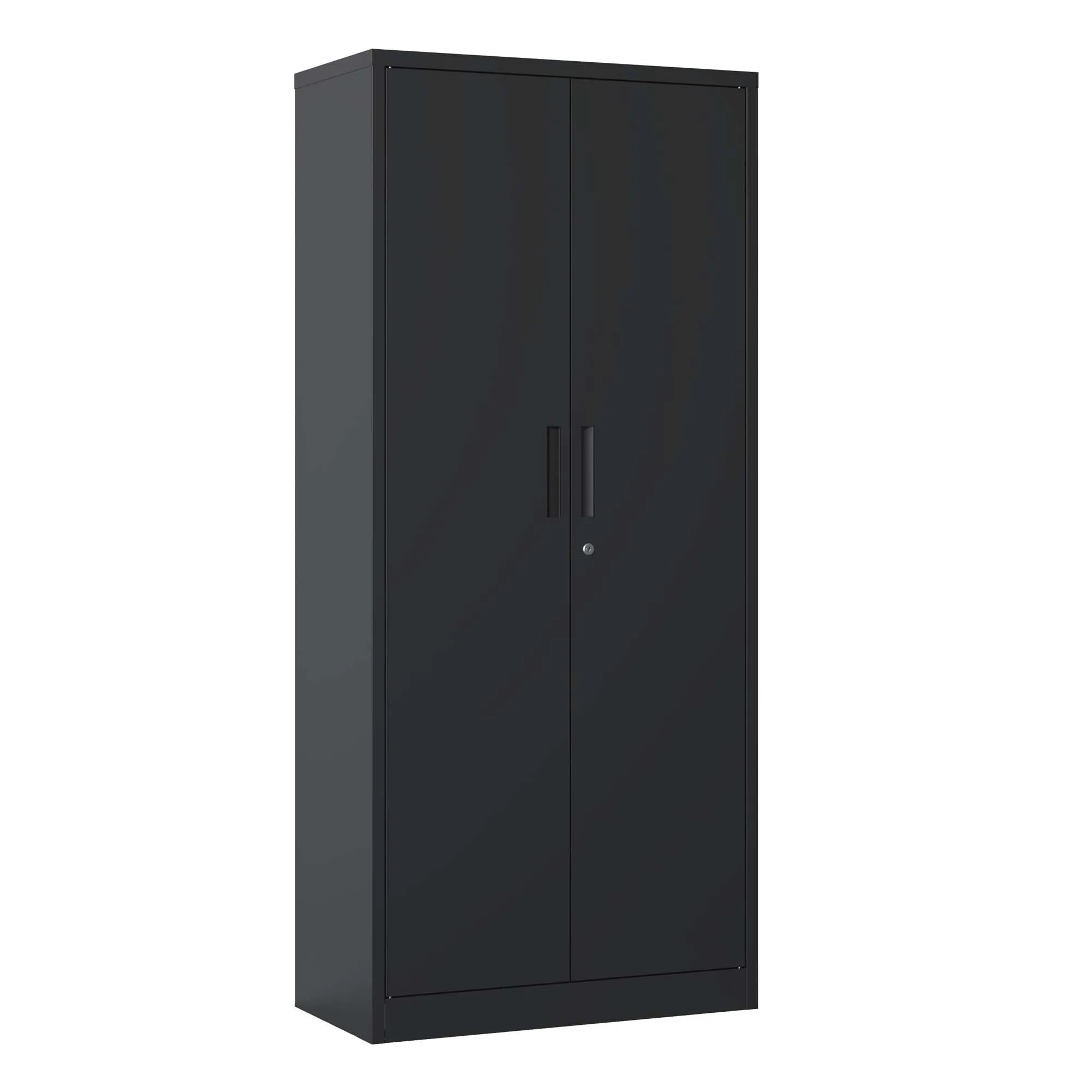 72"H Metal Garage Storage Cabinet, Black Steel Tool Locking Cabinet, 4 Shelves, Tall Cabinet for Garage Systems, Lockable File Cabinet for Home Office, Classroom/Pantry