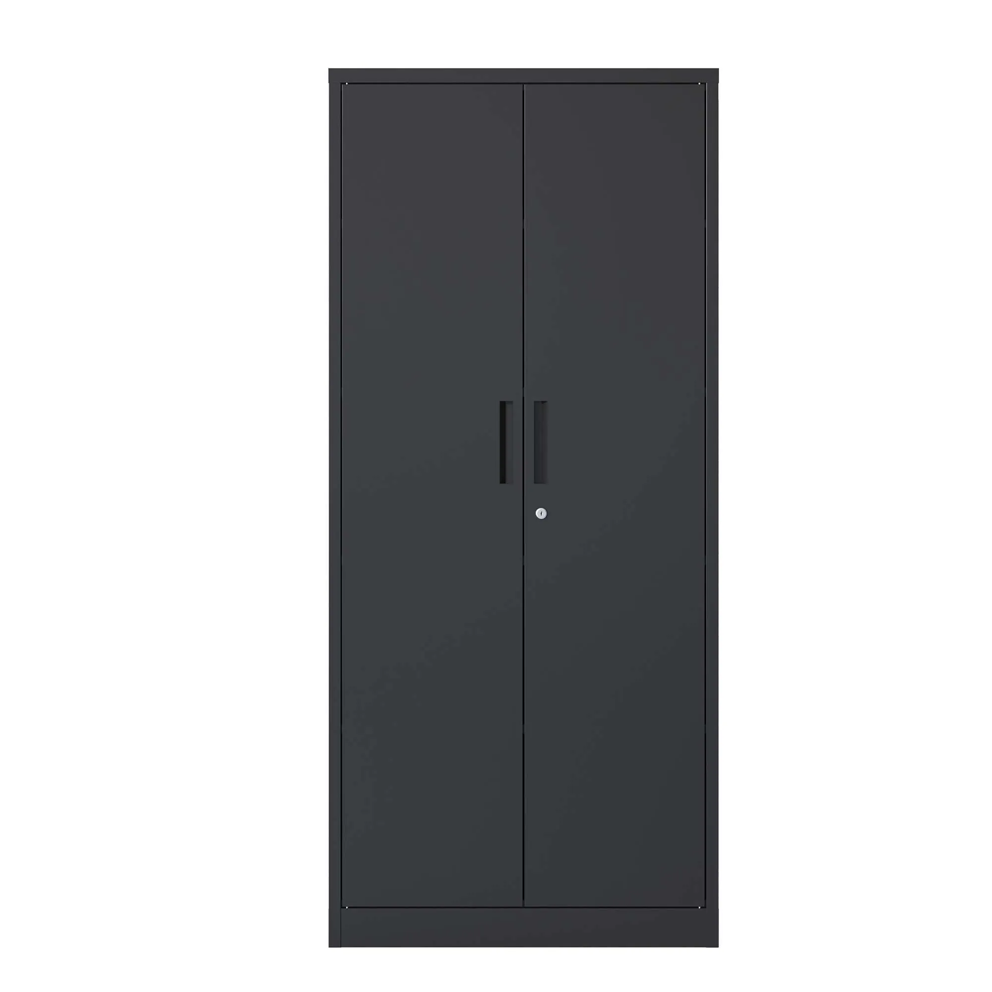 72"H Metal Garage Storage Cabinet, Black Steel Tool Locking Cabinet, 4 Shelves, Tall Cabinet for Garage Systems, Lockable File Cabinet for Home Office, Classroom/Pantry