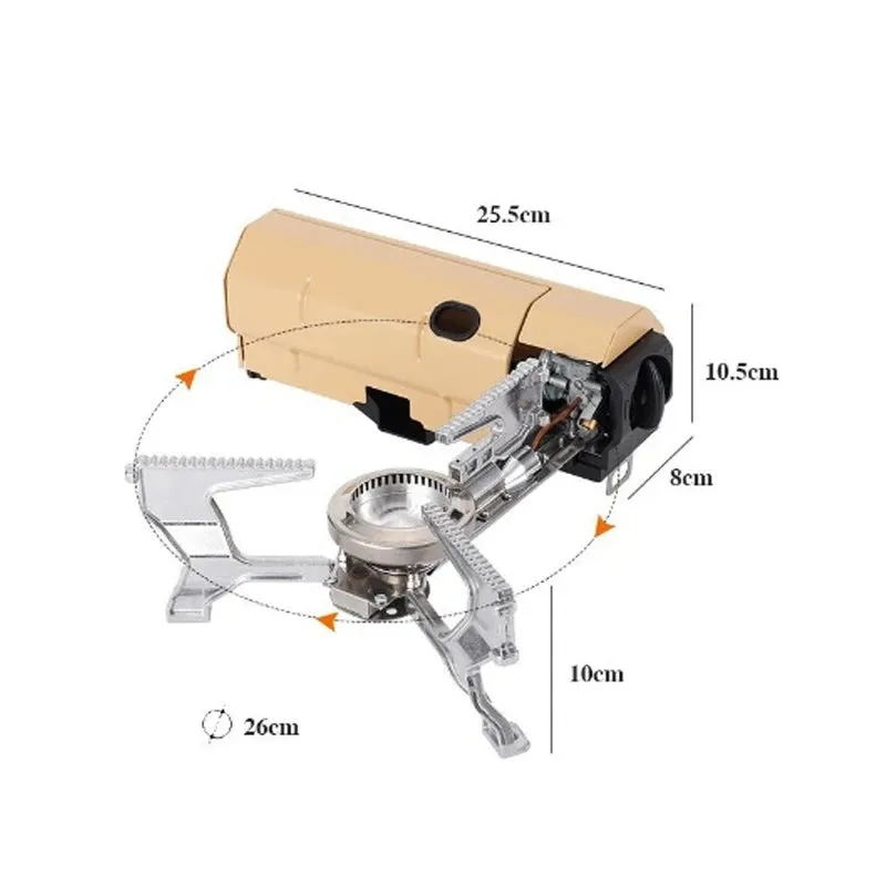 A Scard Type Outdoor Folding Portable Camping Stove Household Cookware Gas Gift Strong Fire and Windproof Kasca Magnetic BBQ