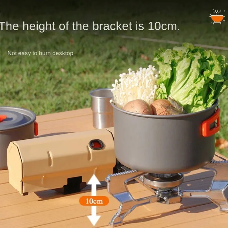 A Scard Type Outdoor Folding Portable Camping Stove Household Cookware Gas Gift Strong Fire and Windproof Kasca Magnetic BBQ