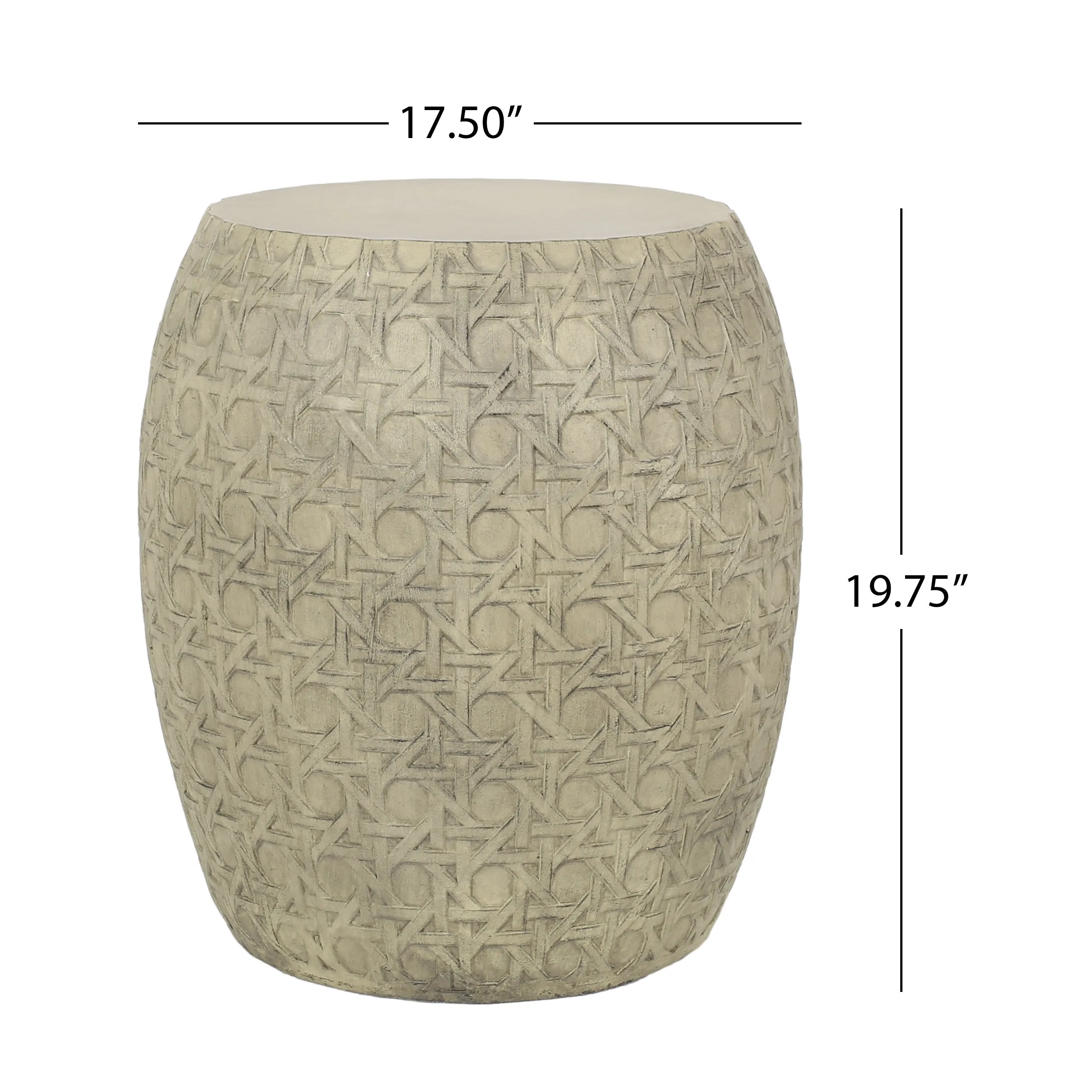 Acorn Outdoor Lightweight Concrete Side Table, Antique Yellow