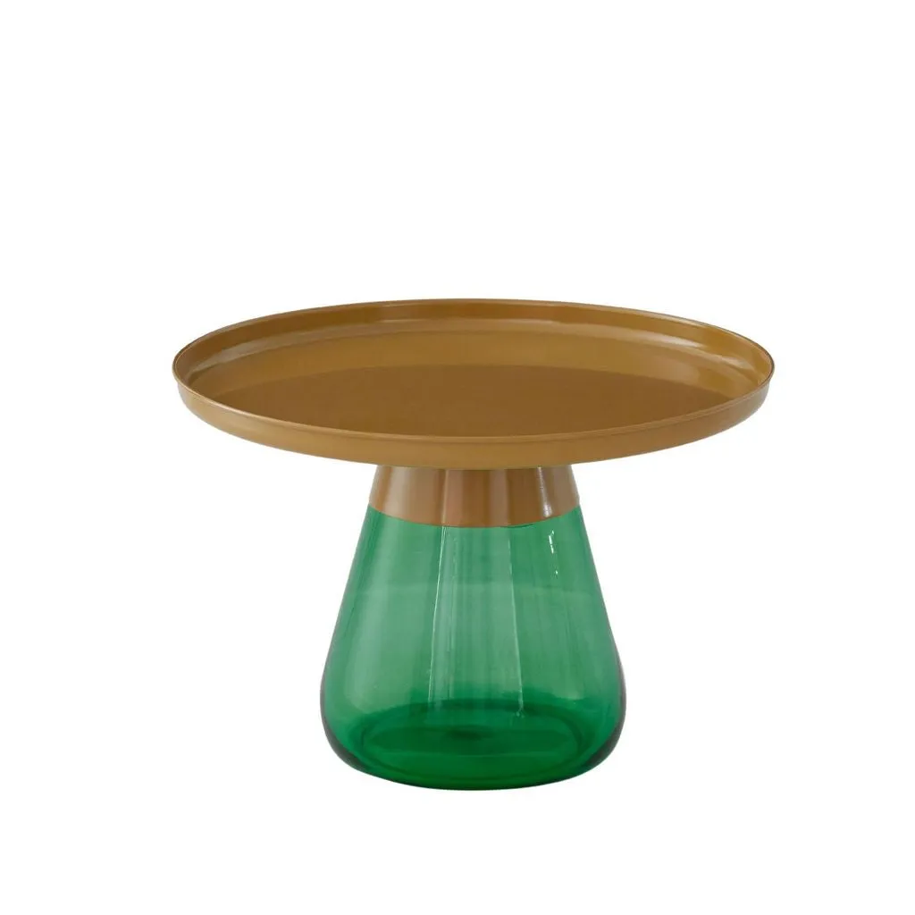 Aeryn Nesting Table, 24" Tray Top Nesting Table With Glass Base
