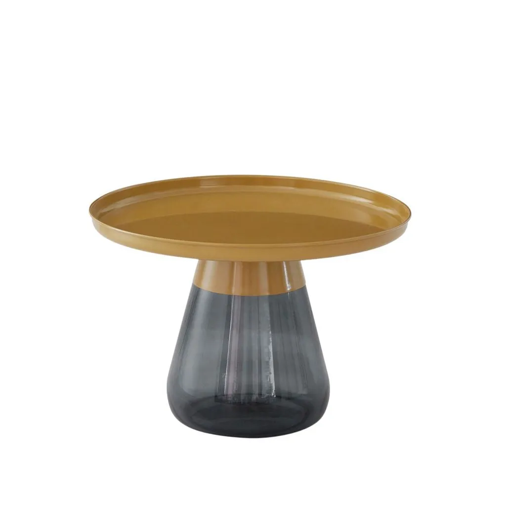 Aeryn Nesting Table, 24" Tray Top Nesting Table With Glass Base