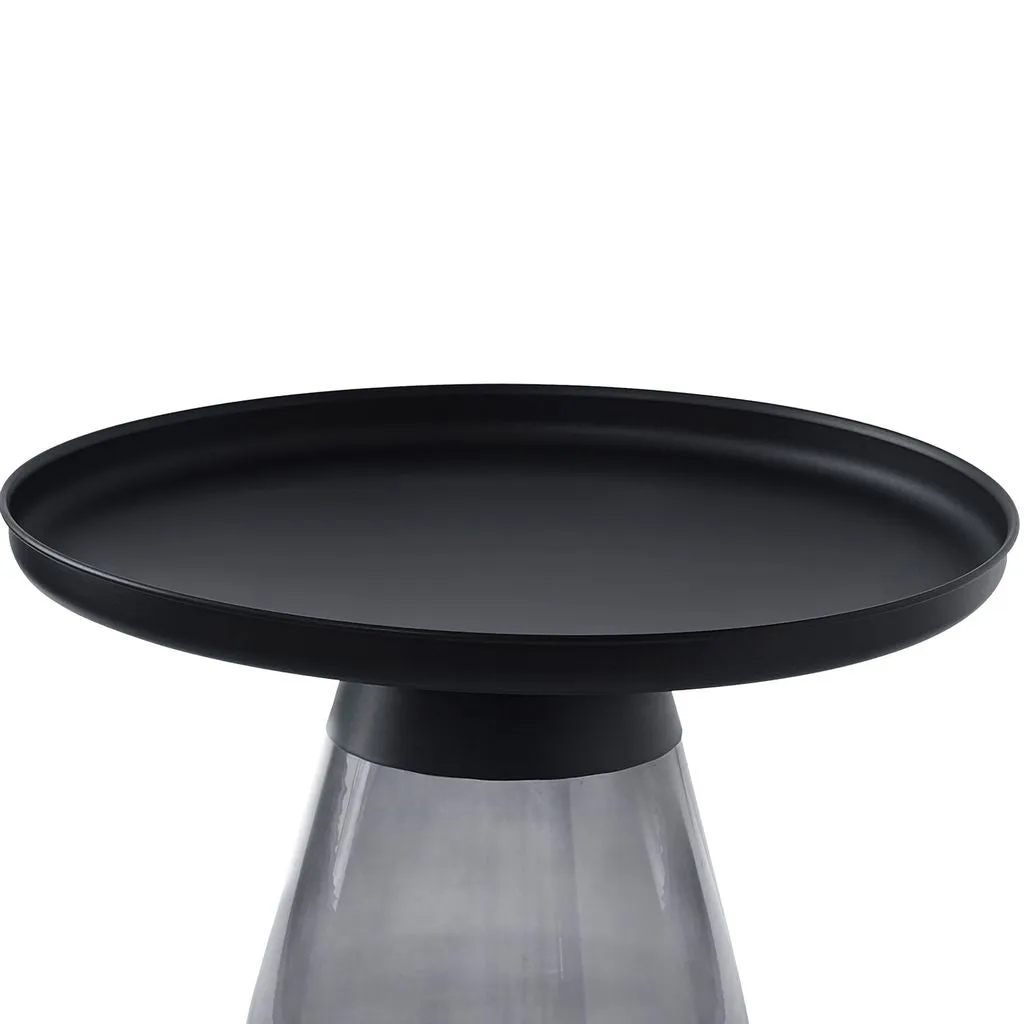 Aeryn Nesting Table, 24" Tray Top Nesting Table With Glass Base