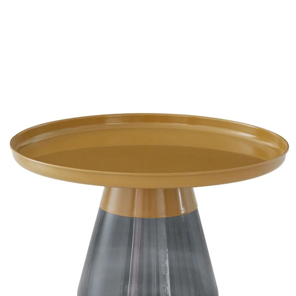 Aeryn Nesting Table, 24" Tray Top Nesting Table With Glass Base
