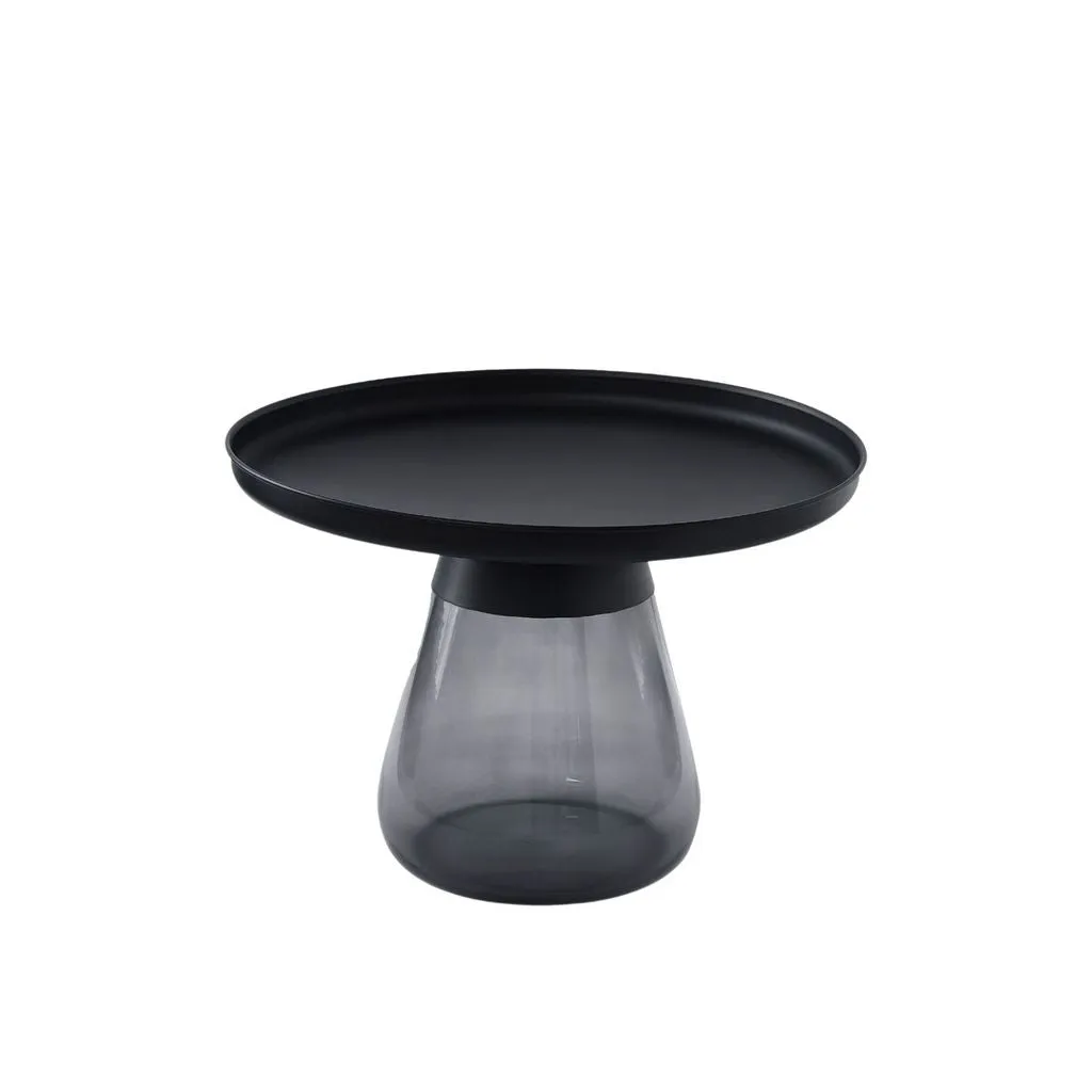 Aeryn Nesting Table, 24" Tray Top Nesting Table With Glass Base