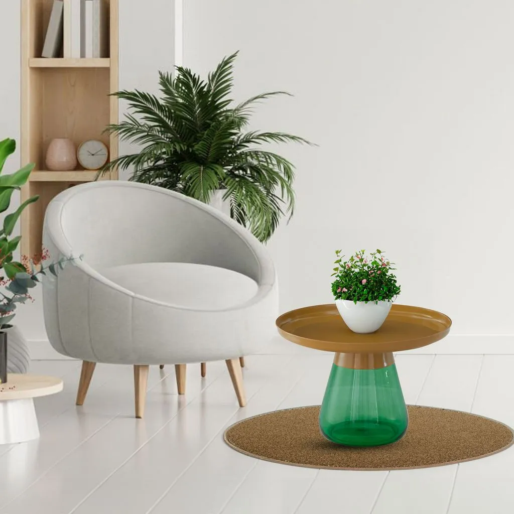 Aeryn Nesting Table, 24" Tray Top Nesting Table With Glass Base
