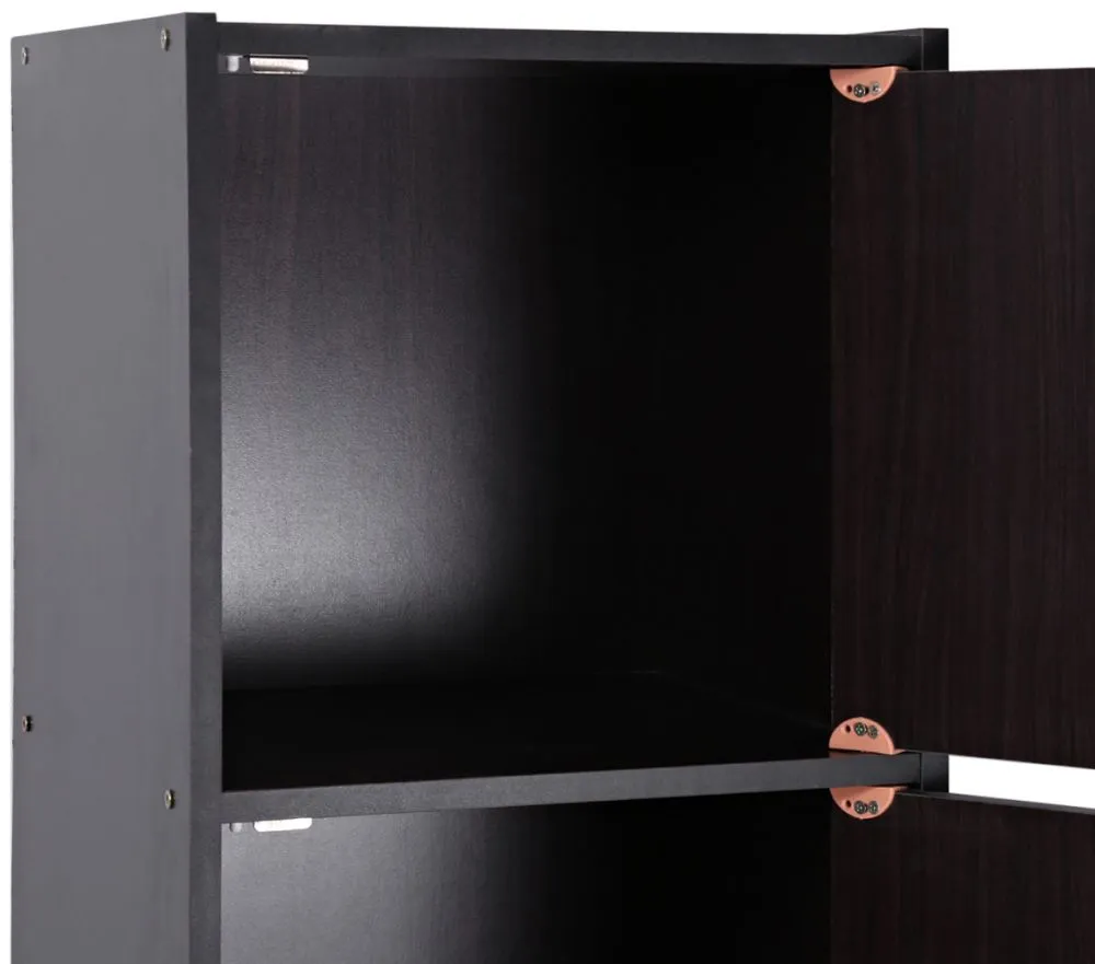 AFT 4 DOOR LOCKABLE WOODEN STORAGE SHELF, DARK BROWN