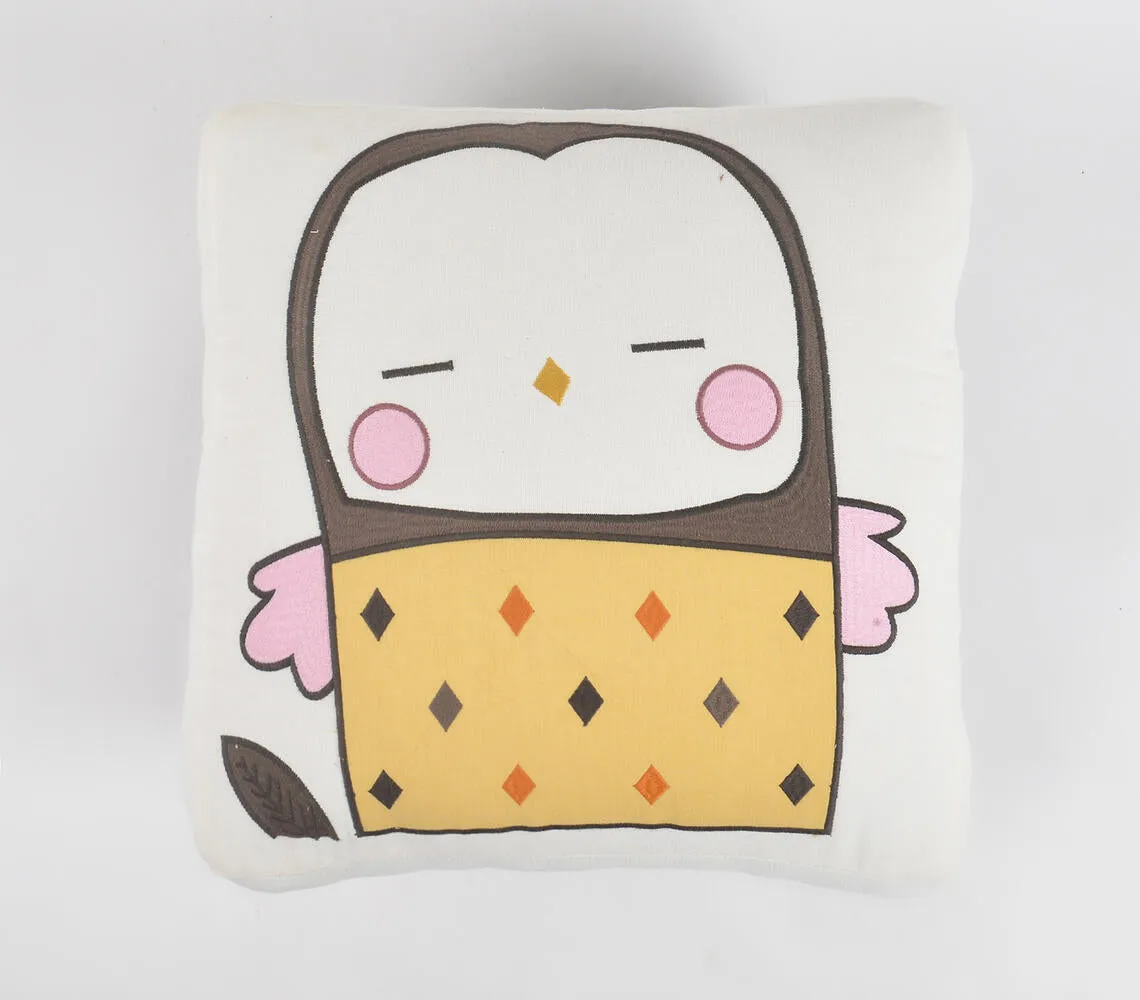 Baby Bird Embroidery Upholstered Stool
