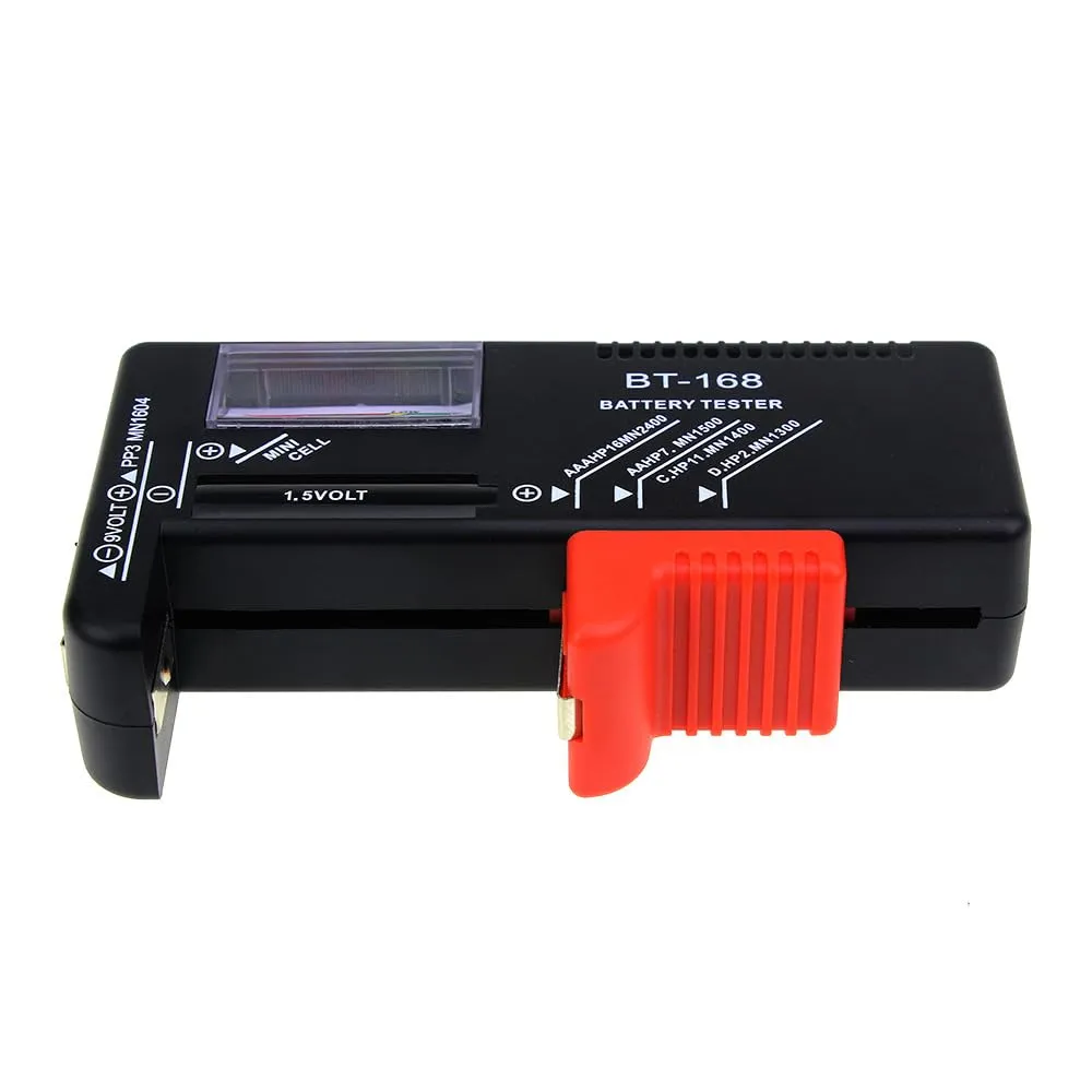 Battery Tester, Universal Battery Checker Small Battery Testers for AAA AA C D 9V 1.5V Button Cell Household Batteries Model BT-168