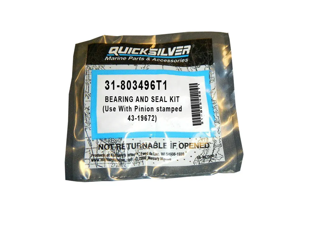 BEARING AND SEAL KIT 
(Use With Pinion stamped 43-19672) 31-803496T1    Mercury Mariner Spares & Parts