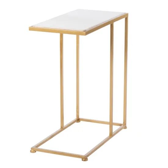 Bella Marble Top Sofa Table Gold Small