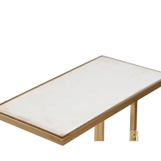 Bella Marble Top Sofa Table Gold Small