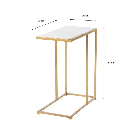 Bella Marble Top Sofa Table Gold Small