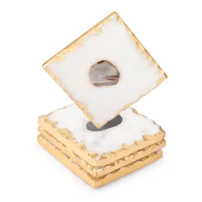 Bezrat Square Marble Coasters for Drinks