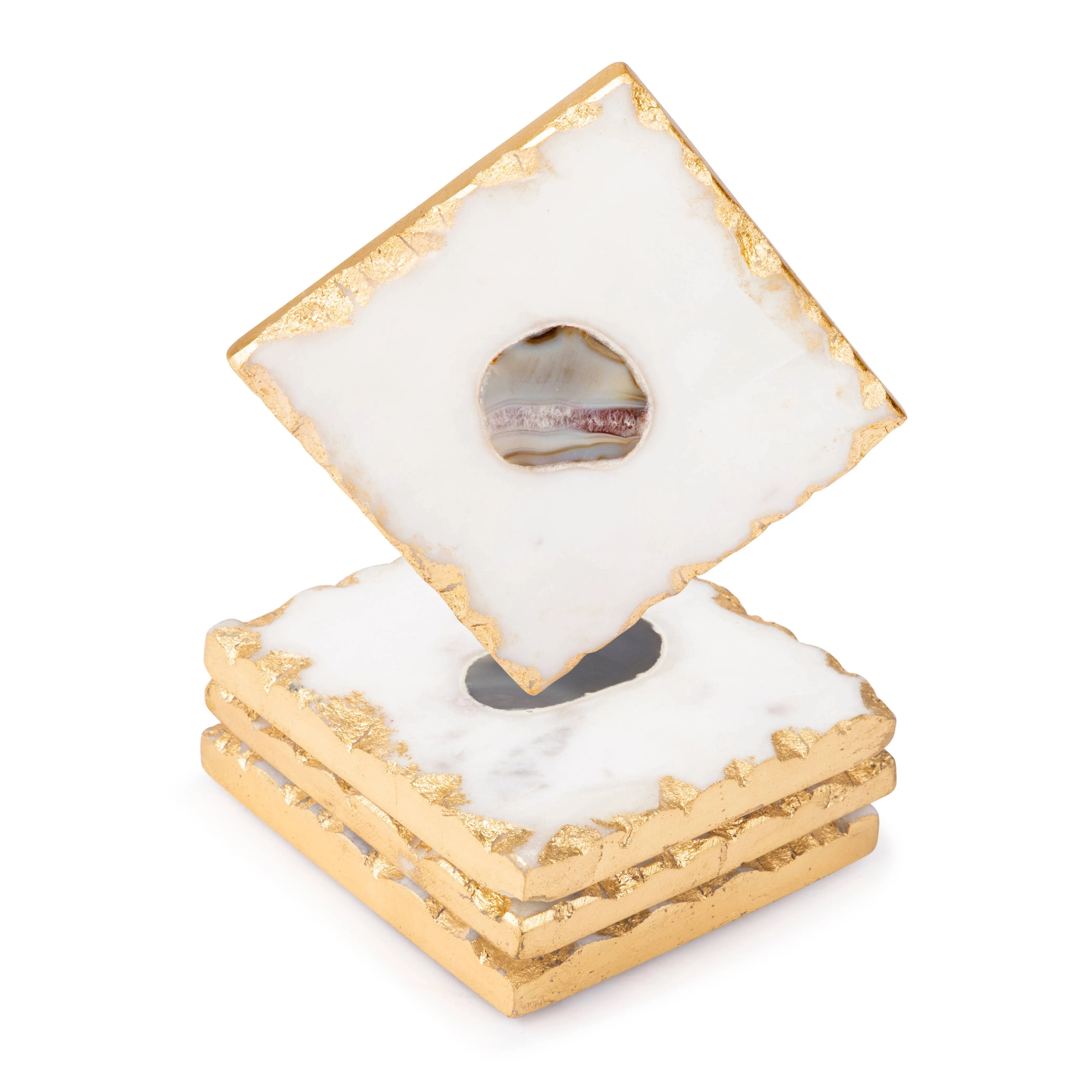 Bezrat Square Marble Coasters for Drinks