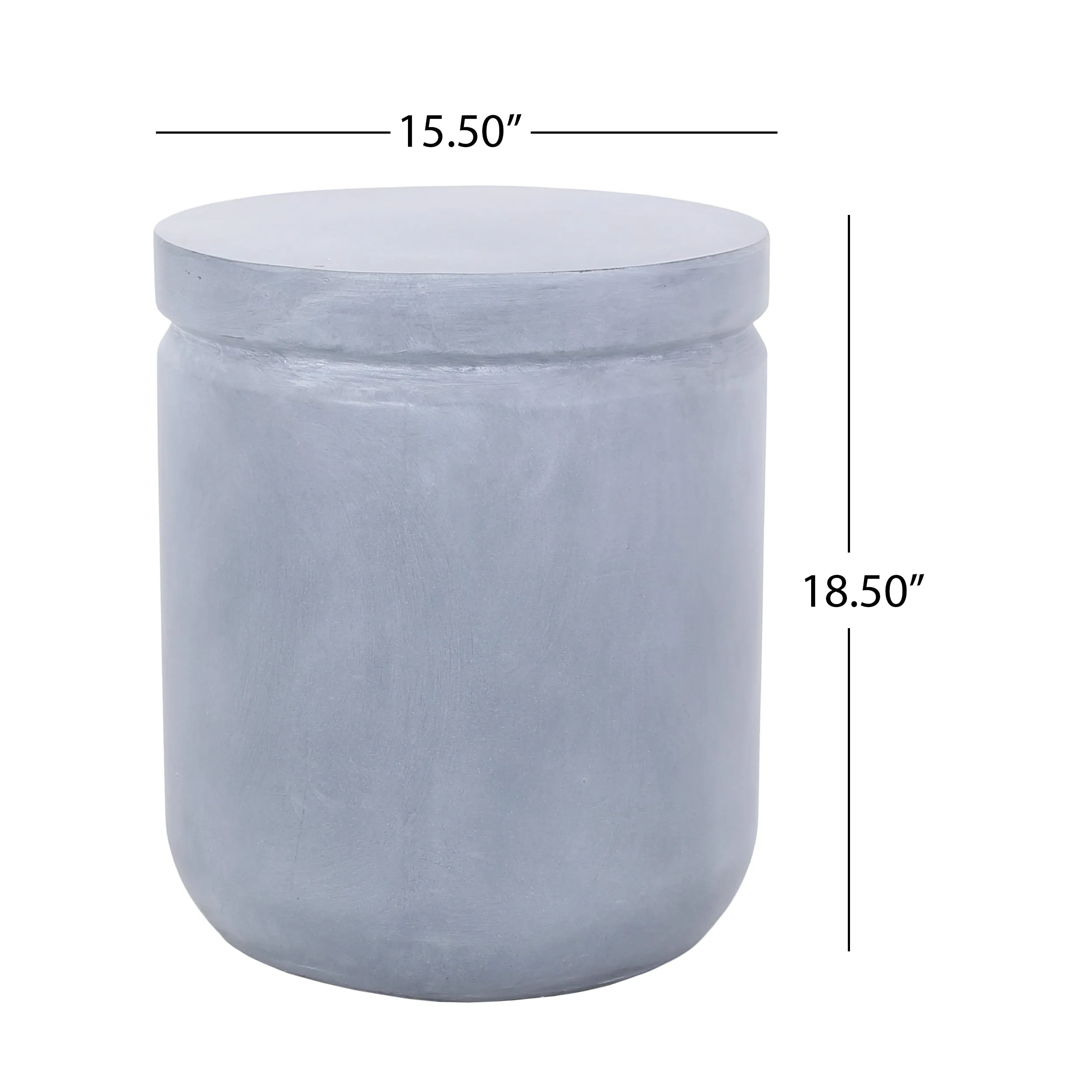 Camino Outdoor Lightweight Concrete Side Table, Light Gray
