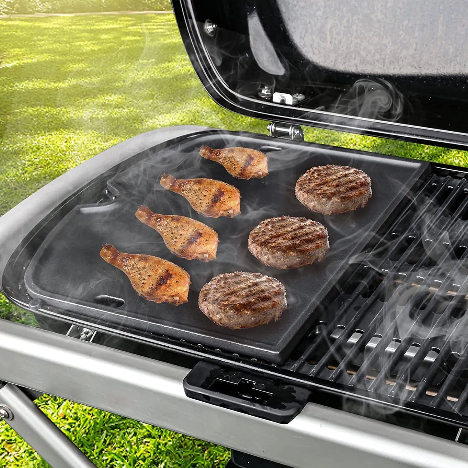 Cast Iron Cooking Griddle for Weber 9010001 Traveler Portable Gas Grill