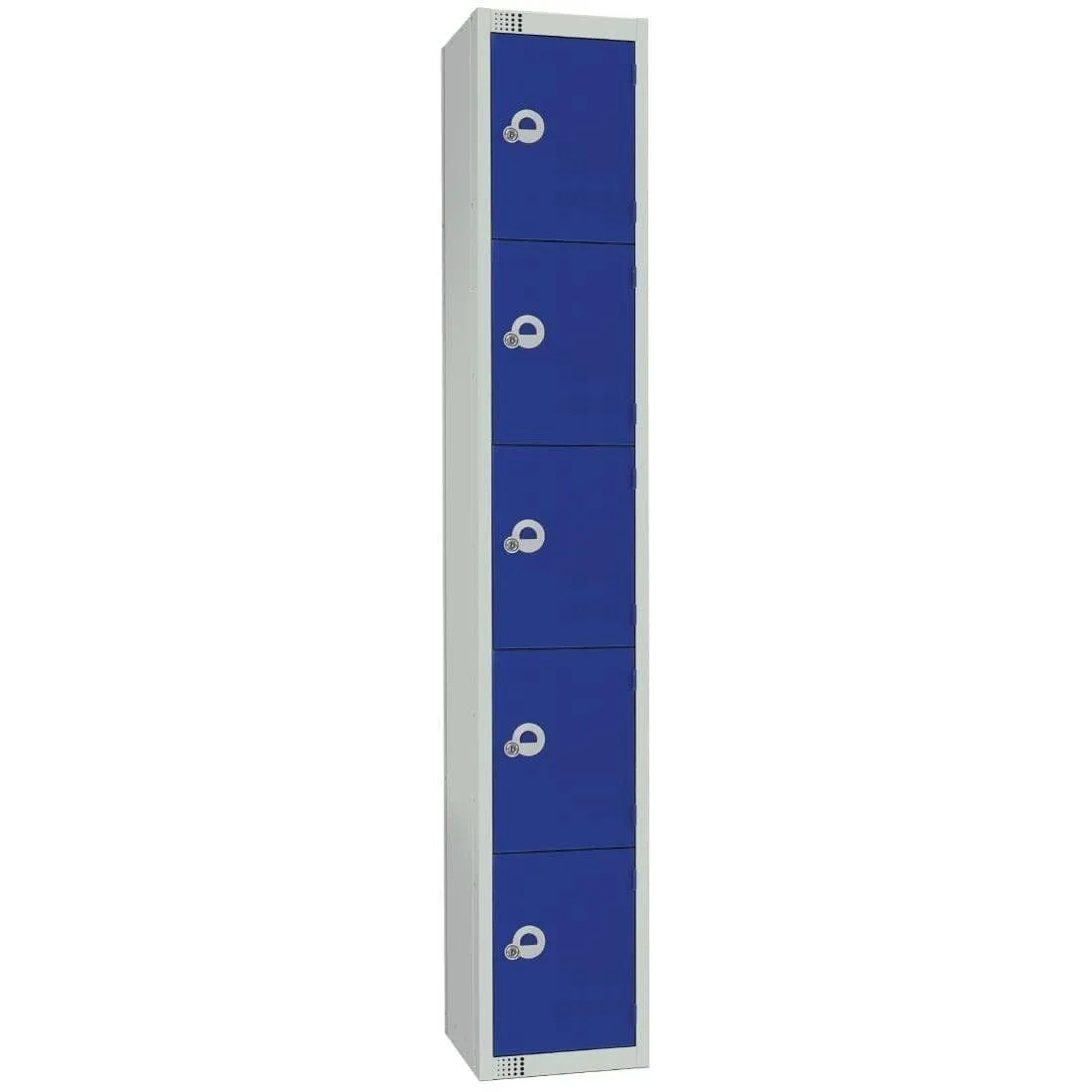 CG617-PS Elite Five Door Padlock Locker with Sloping Top Blue