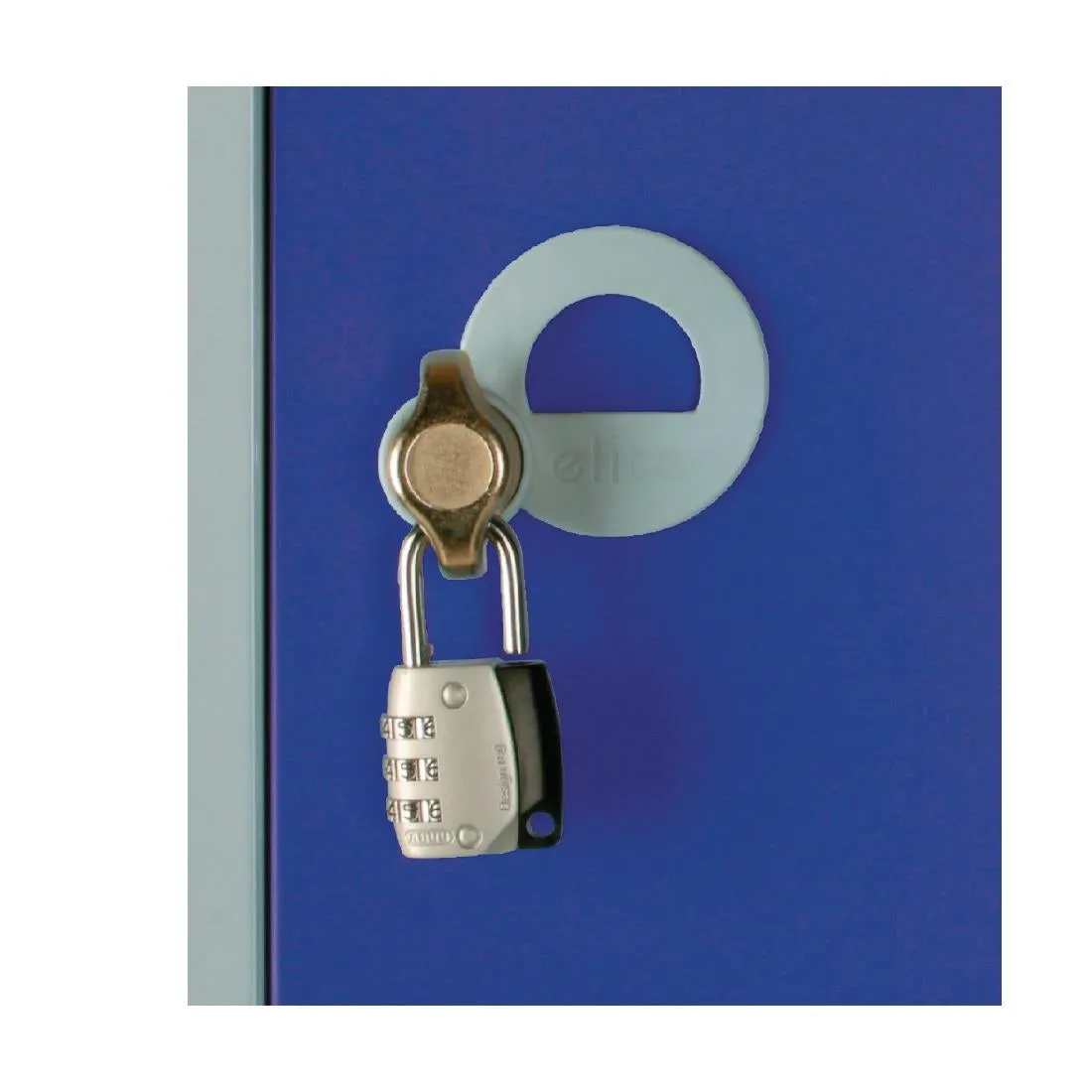 CG617-PS Elite Five Door Padlock Locker with Sloping Top Blue