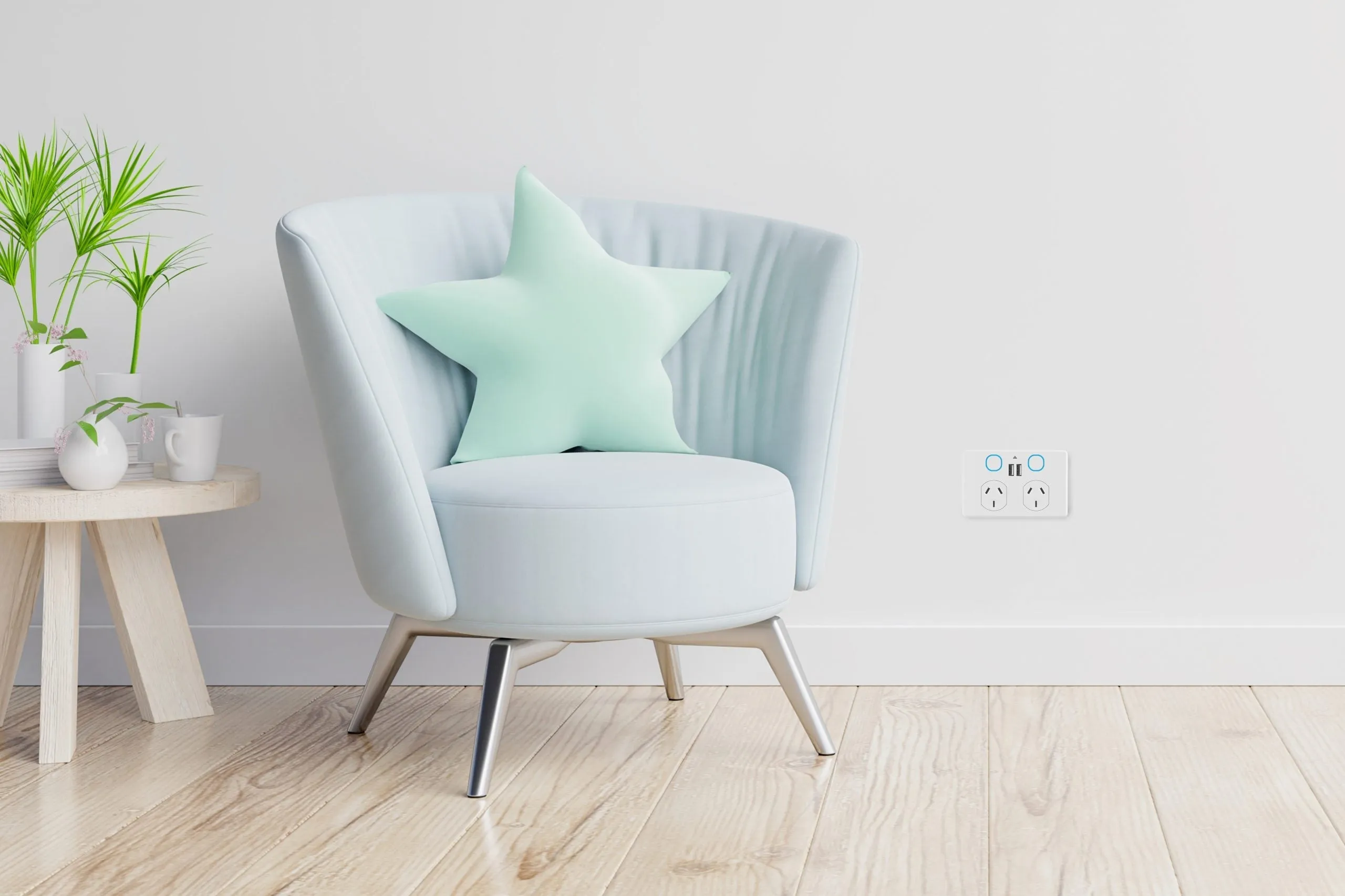 Clearance - Mercator Zigbee Double Power Point with USB Black