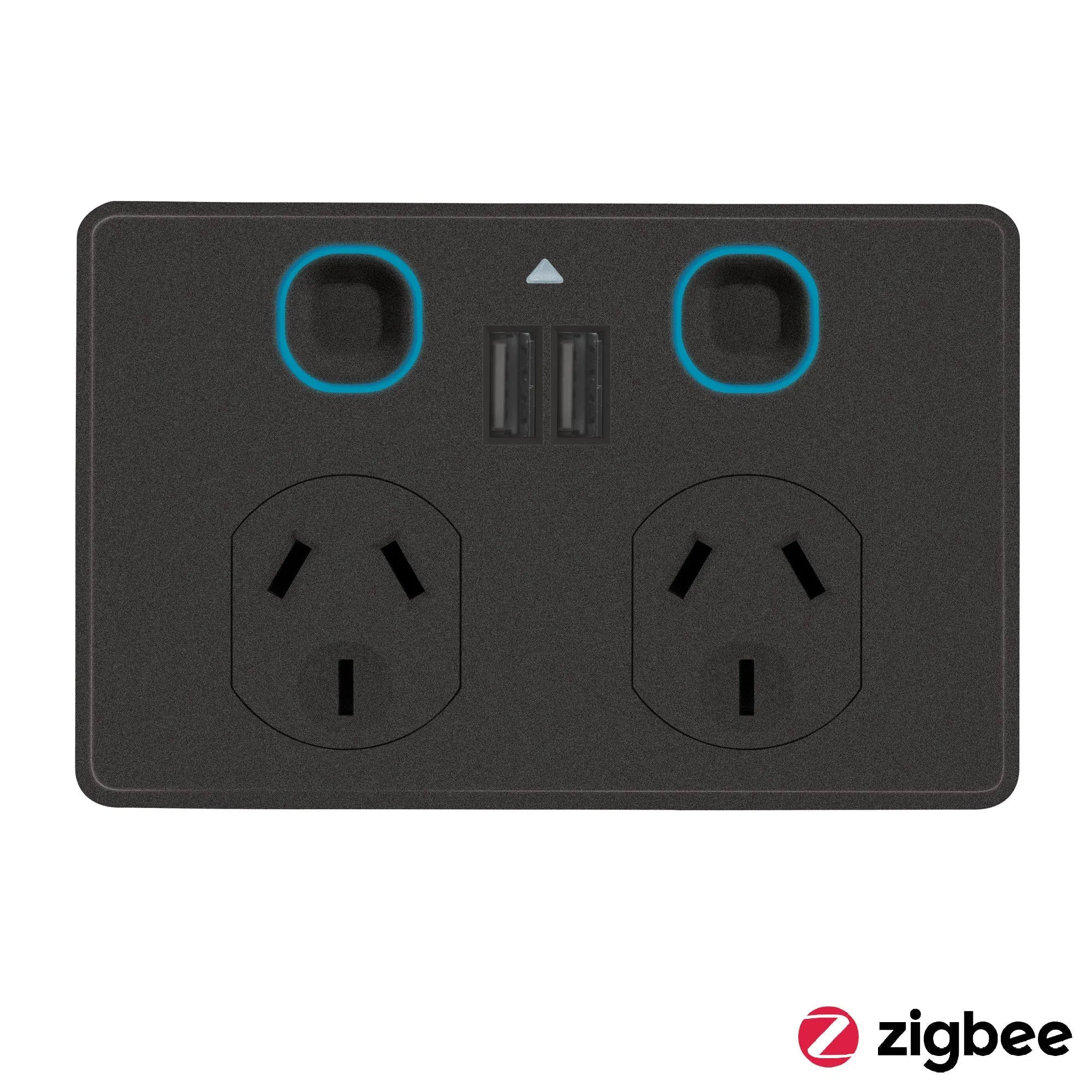 Clearance - Mercator Zigbee Double Power Point with USB Black