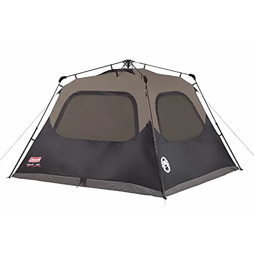 Coleman Camping Tent | 6 Person Cabin Tent with Instant Setup, Brown/Black