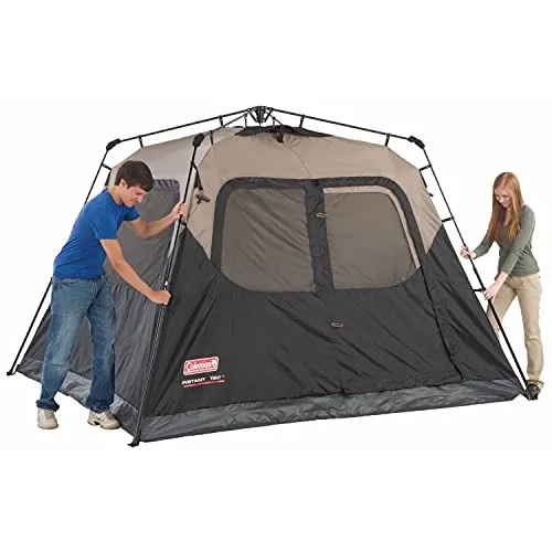 Coleman Camping Tent | 6 Person Cabin Tent with Instant Setup, Brown/Black