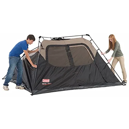 Coleman Camping Tent | 6 Person Cabin Tent with Instant Setup, Brown/Black