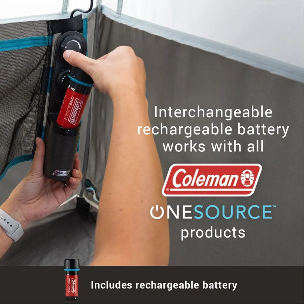 COLEMAN ONESOURCE RECHARGEABLE 4-PERSON CAMPING DOME TENT W/AIRFLOW SYSTEM & LED LIGHTING
