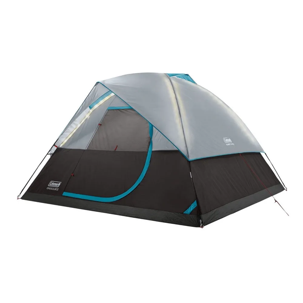COLEMAN ONESOURCE RECHARGEABLE 4-PERSON CAMPING DOME TENT W/AIRFLOW SYSTEM & LED LIGHTING