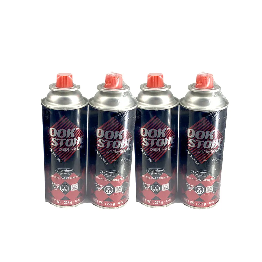 COOK STONE Portable Butane Gas Cartridge 227g - Pack of 4