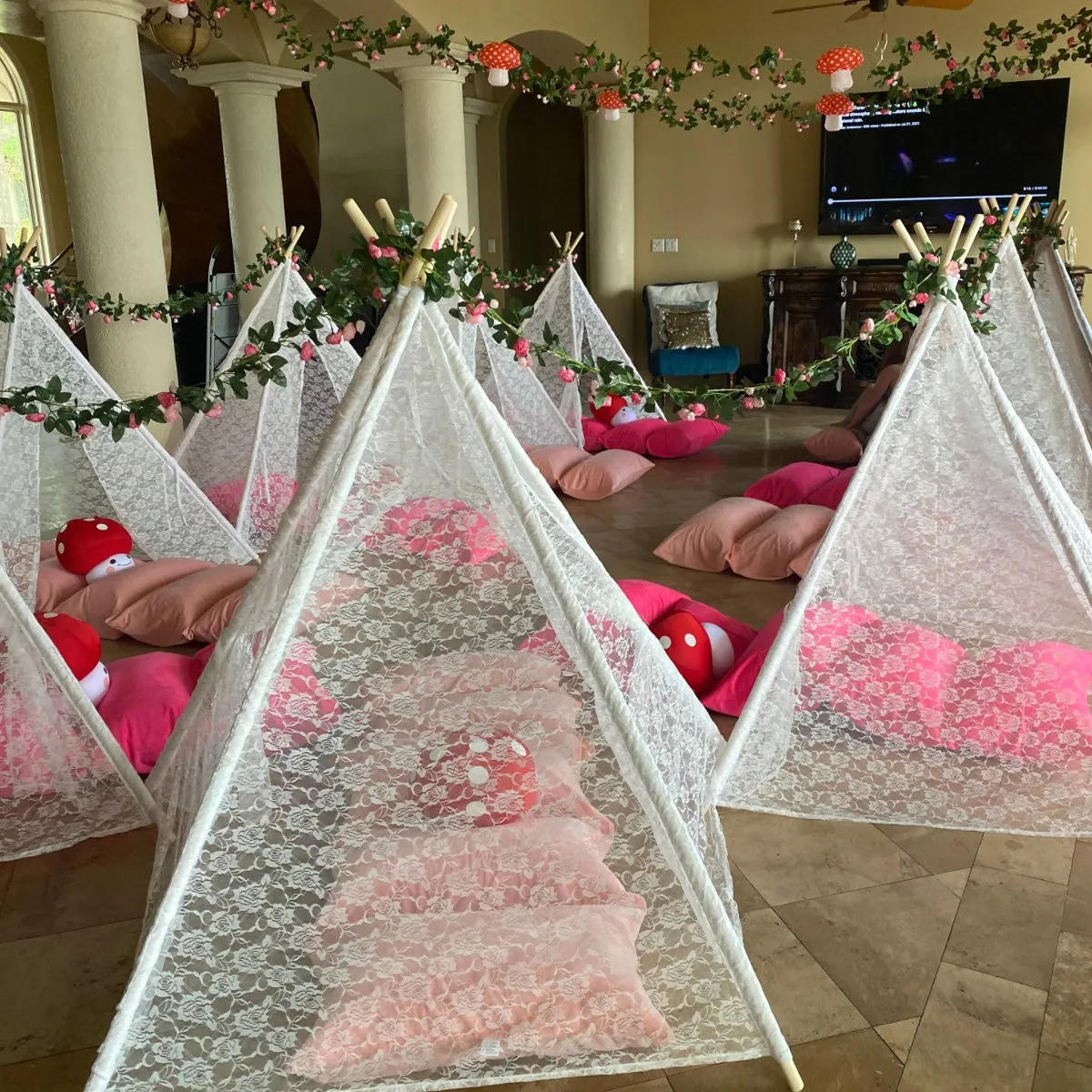 Dainty Lace Kids Teepee Tent, Children's Lace Tent