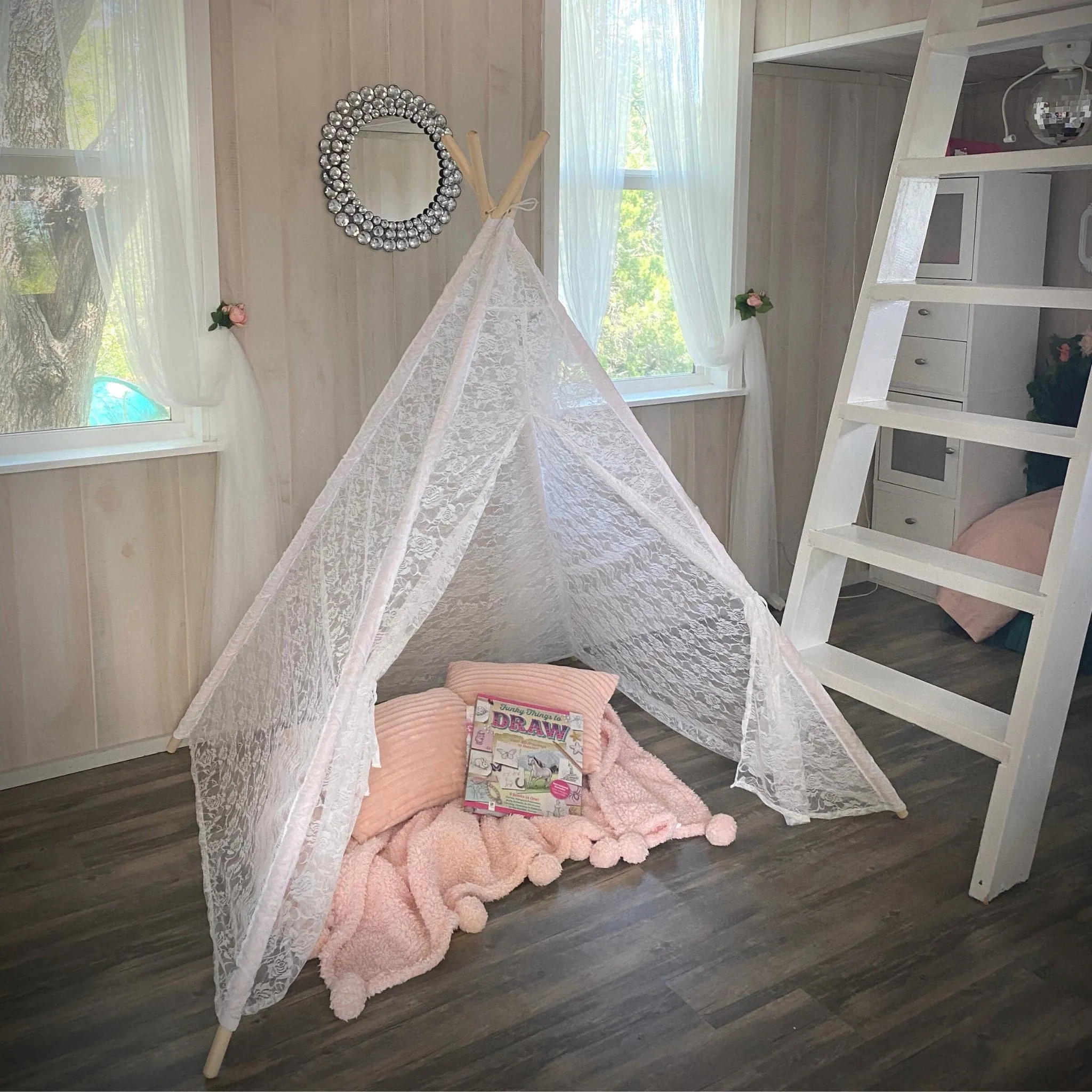 Dainty Lace Kids Teepee Tent, Children's Lace Tent