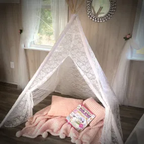 Dainty Lace Kids Teepee Tent, Children's Lace Tent