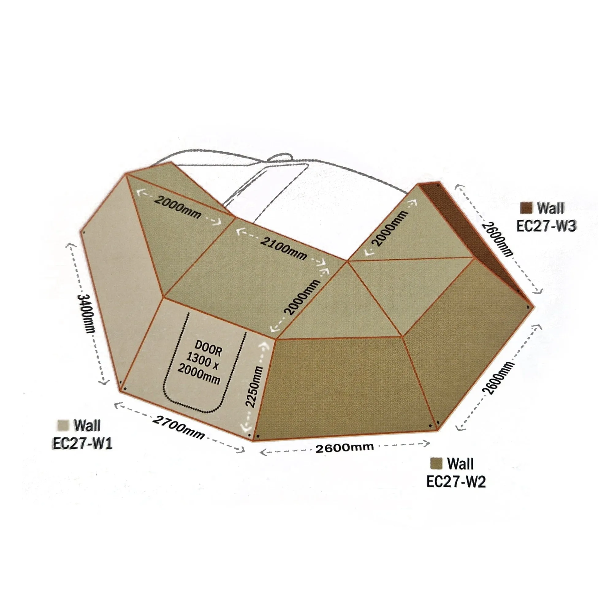 Eclipse 270° Gen 2 Swing Arm Awning (UK Drivers Side) - Awning - Darche - T050801745D