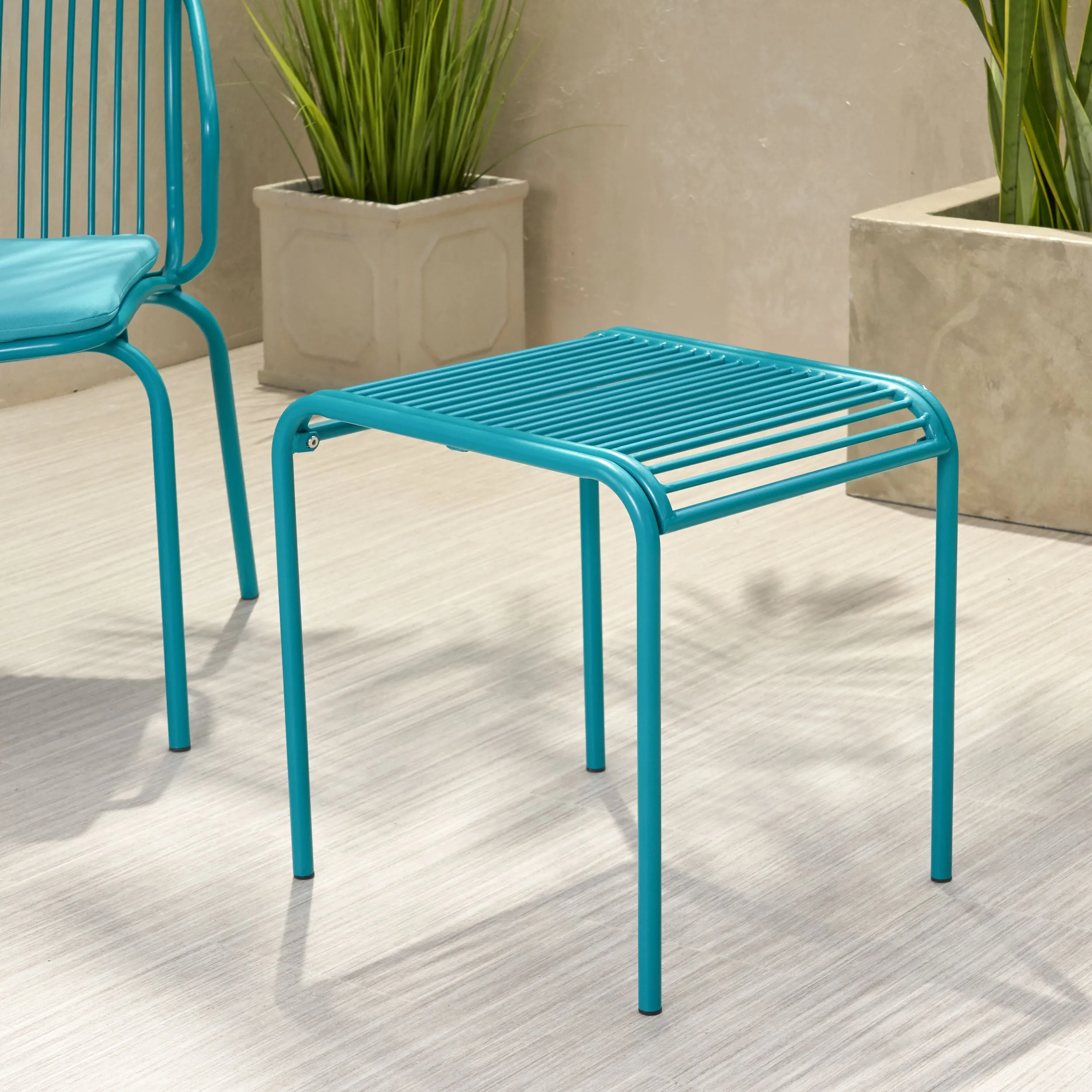 Emily Outdoor Modern Iron Side Table