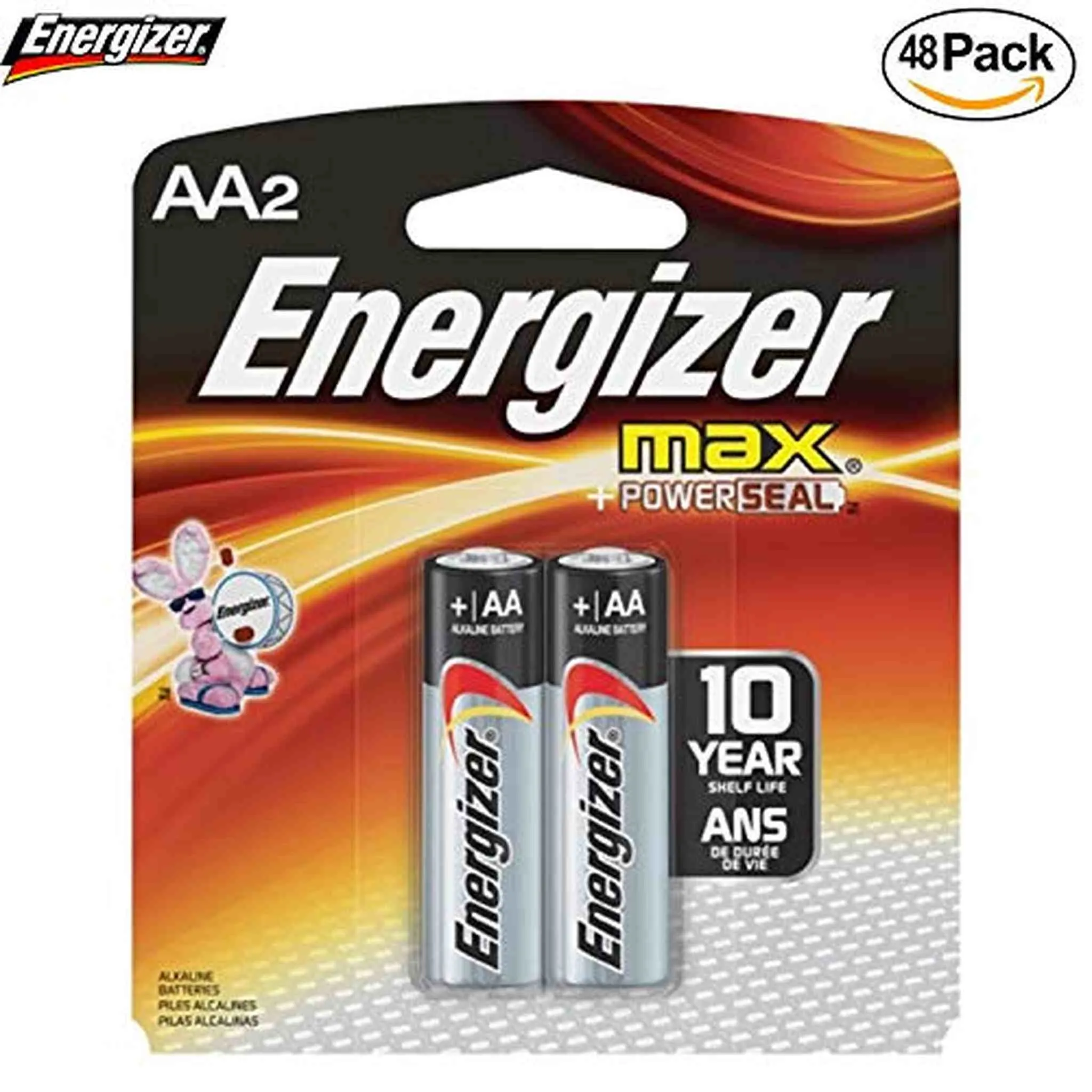 Energizer E91BP-2 AA Size Alkaline General Purpose Battery, AA - Alkaline - 1.5 V DC - 48-2 Packs (96 Batteries Total)