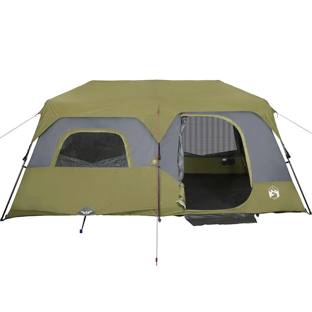 Family Tent 9-Person Green Quick Release Waterproof