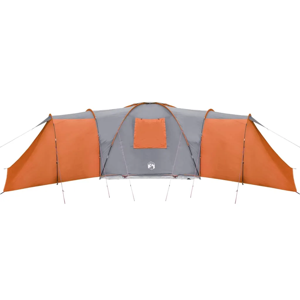 Family Tent Dome 12-Person Grey and Orange Waterproof