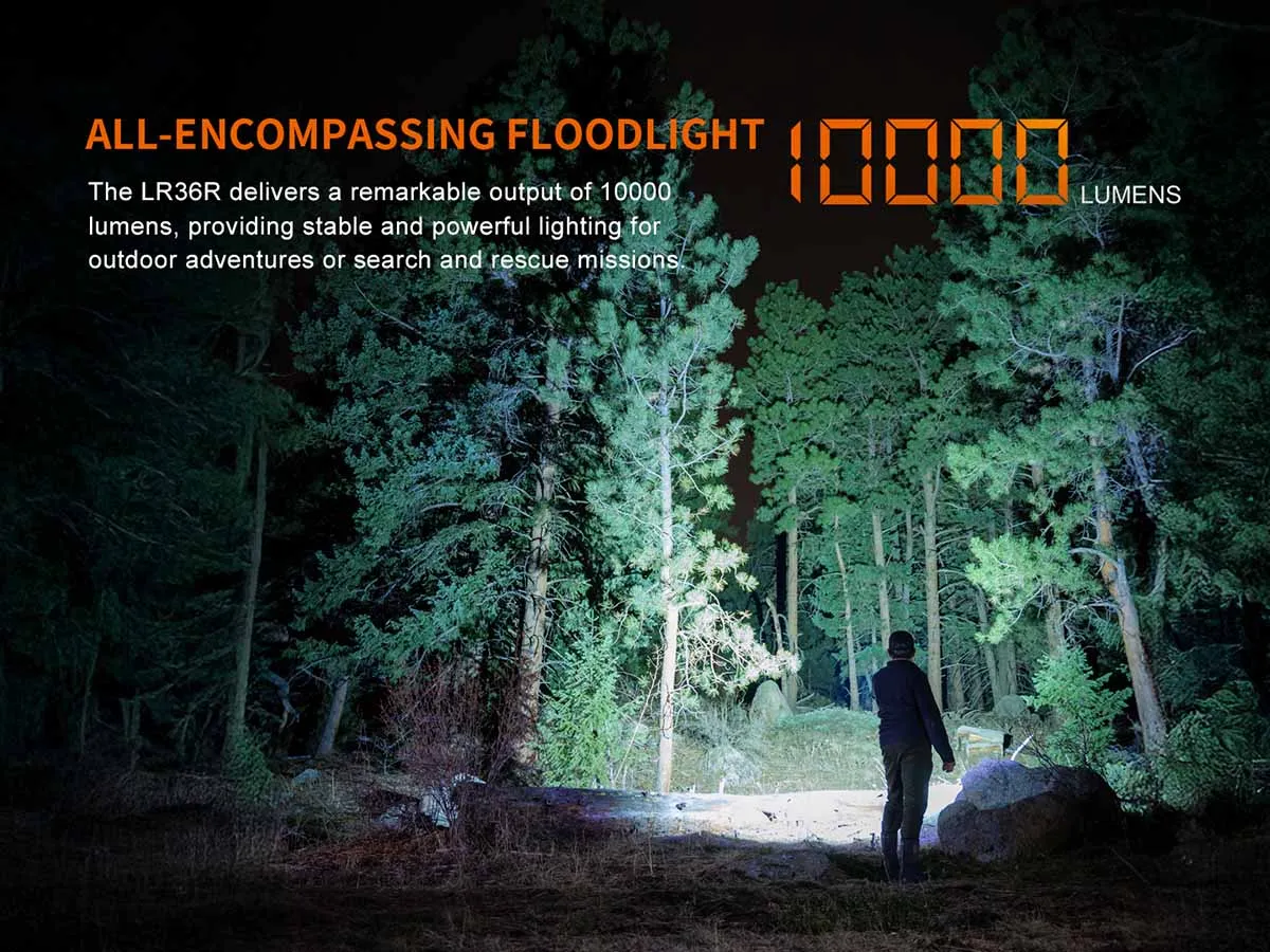 Fenix LR36R White Laser Flashlight with 10,000 Lumen Floodlight