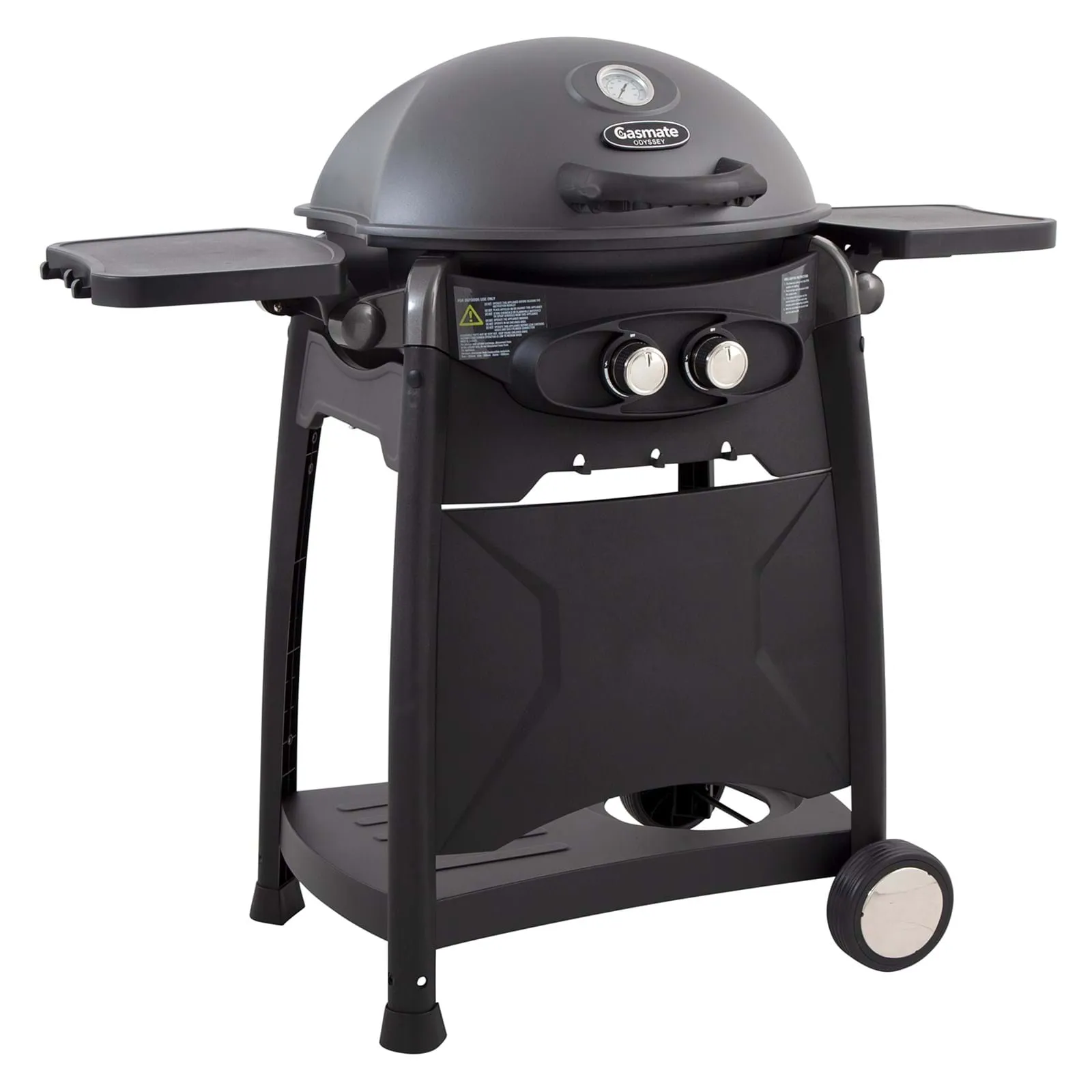 Gasmate Odyssey 2 Burner Trolley BBQ Matt Grey