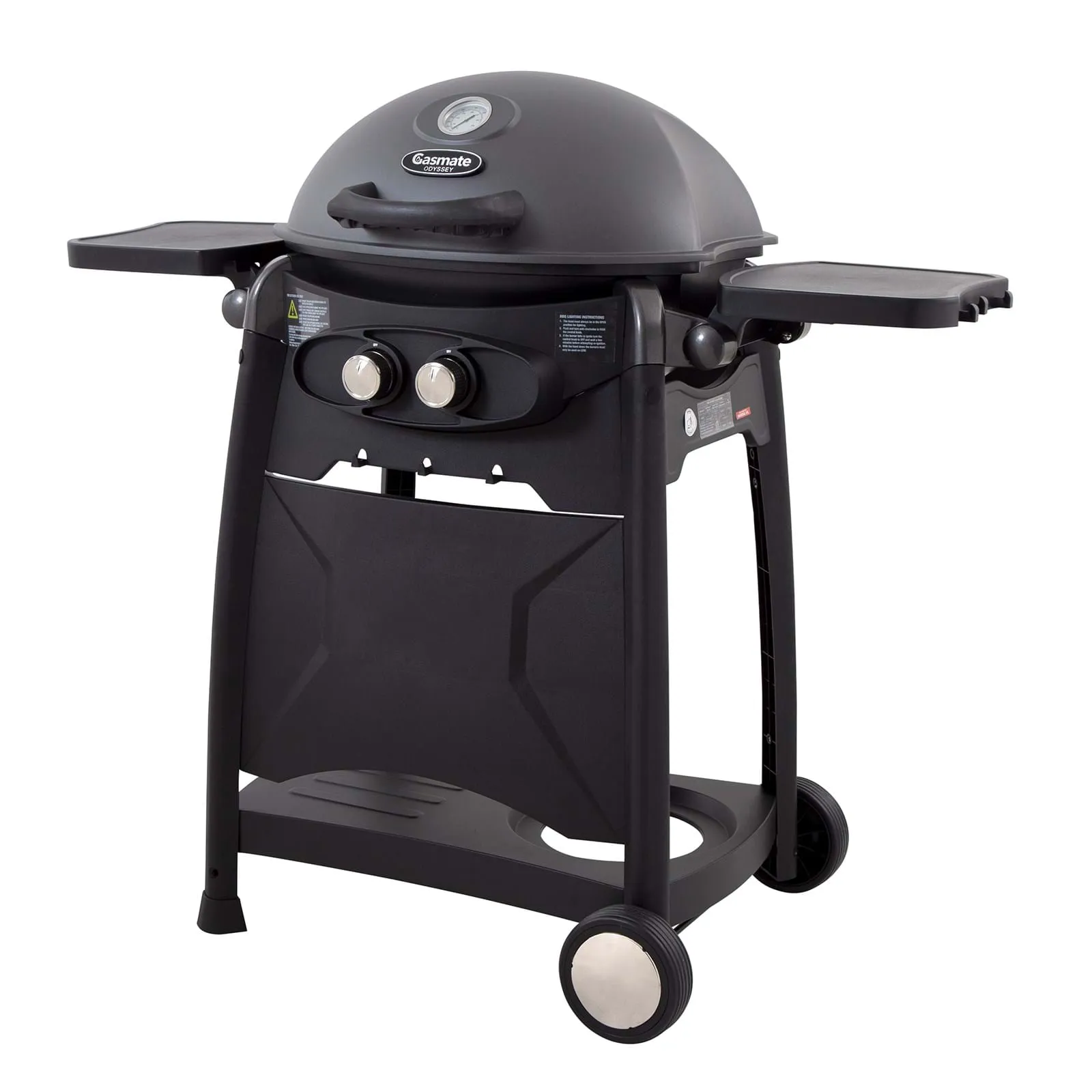 Gasmate Odyssey 2 Burner Trolley BBQ Matt Grey