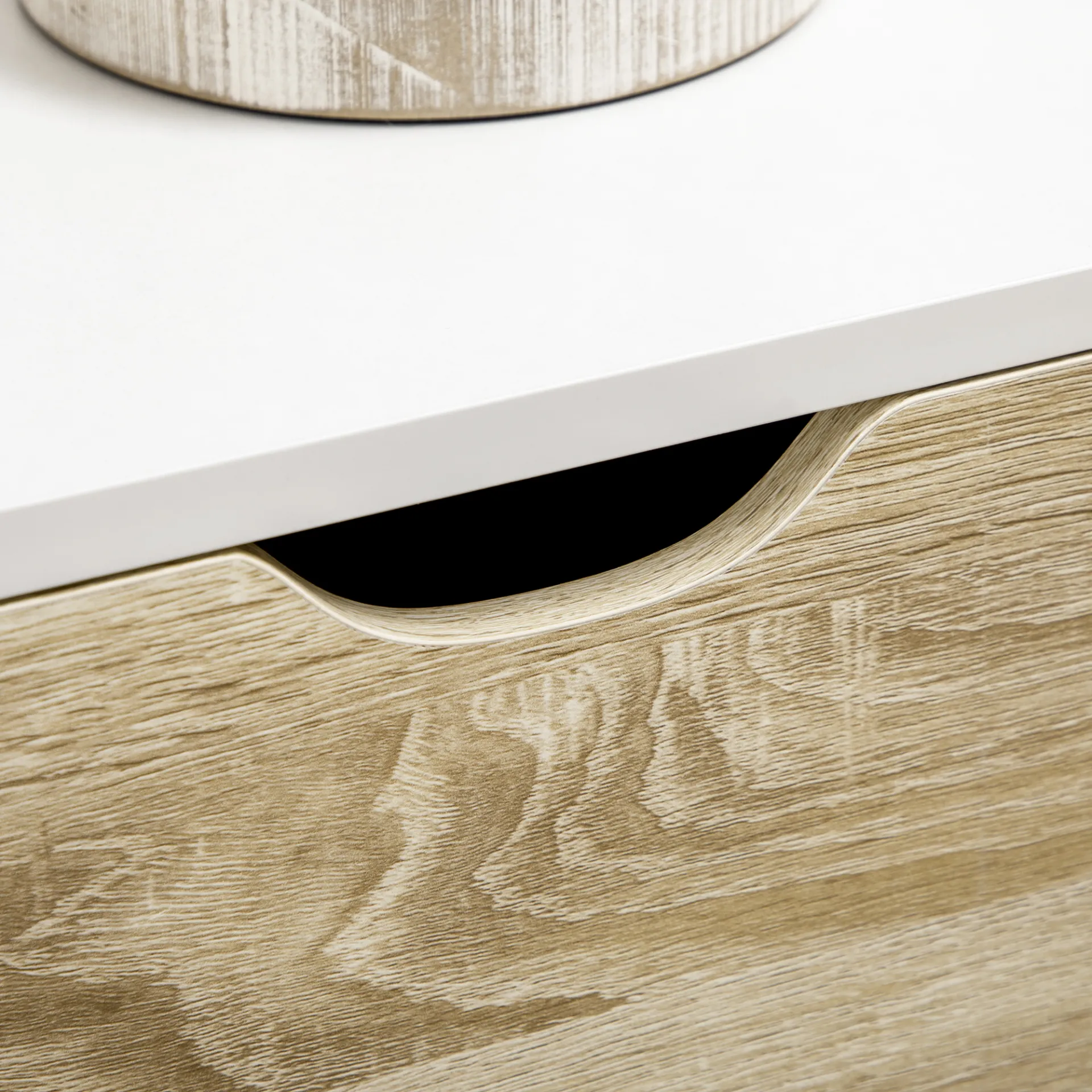 HOMCOM Modern White Sideboard Storage Cabinet with Drawer and 2 Doors for Bedroom, Living Room, and Hallway