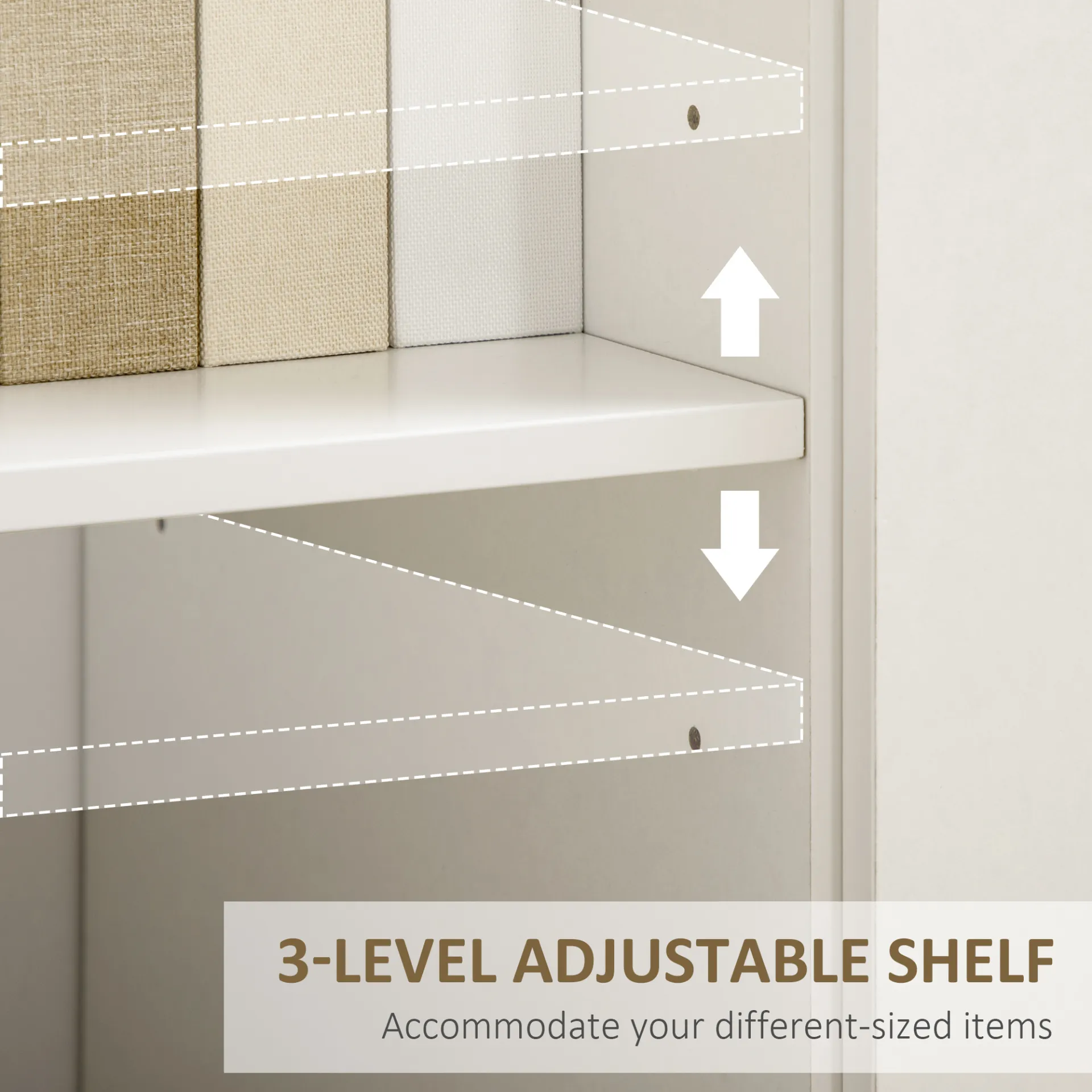 HOMCOM Modern White Sideboard Storage Cabinet with Drawer and 2 Doors for Bedroom, Living Room, and Hallway